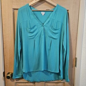 Size XL Merona Teal Long Sleeve Casual Top